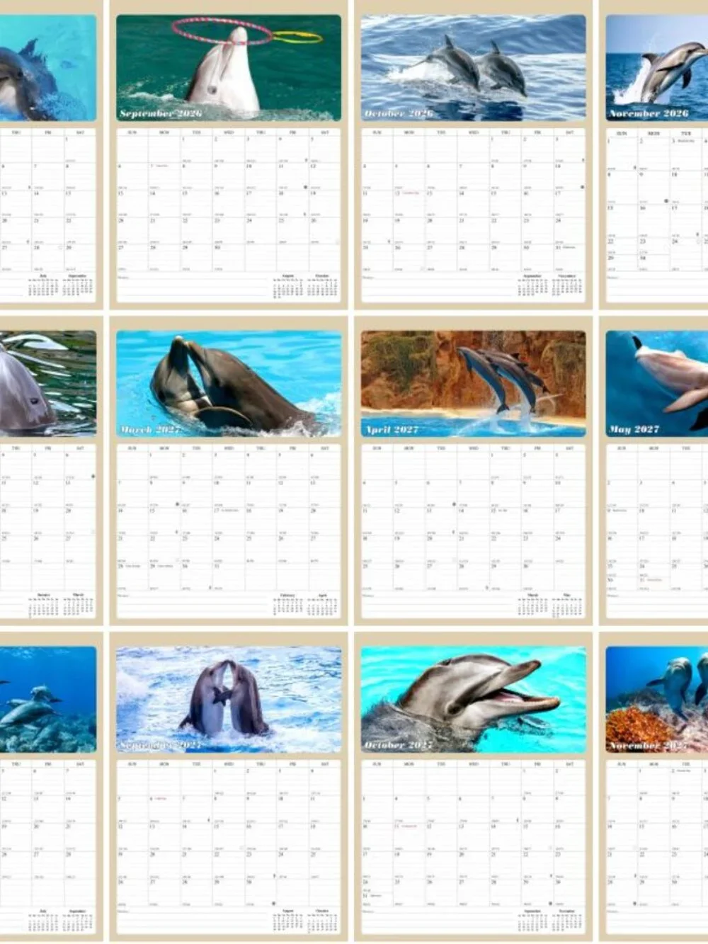 2026 - 2027 Calendar Magnetic Peel & Stick 18 Months 8.5